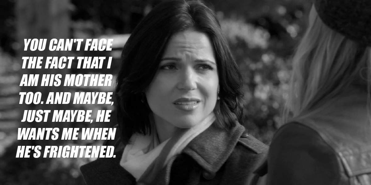 Emma would defend villain Regina to Henry but Regina wouldn’t do the same for Dark Swan. In fact, she’s used anti-birth mother rhetoric in the past = no surprise that she behaves this way despite having abused him for 10+ yrsWhile Killian praises her. Henry is lucky to have her