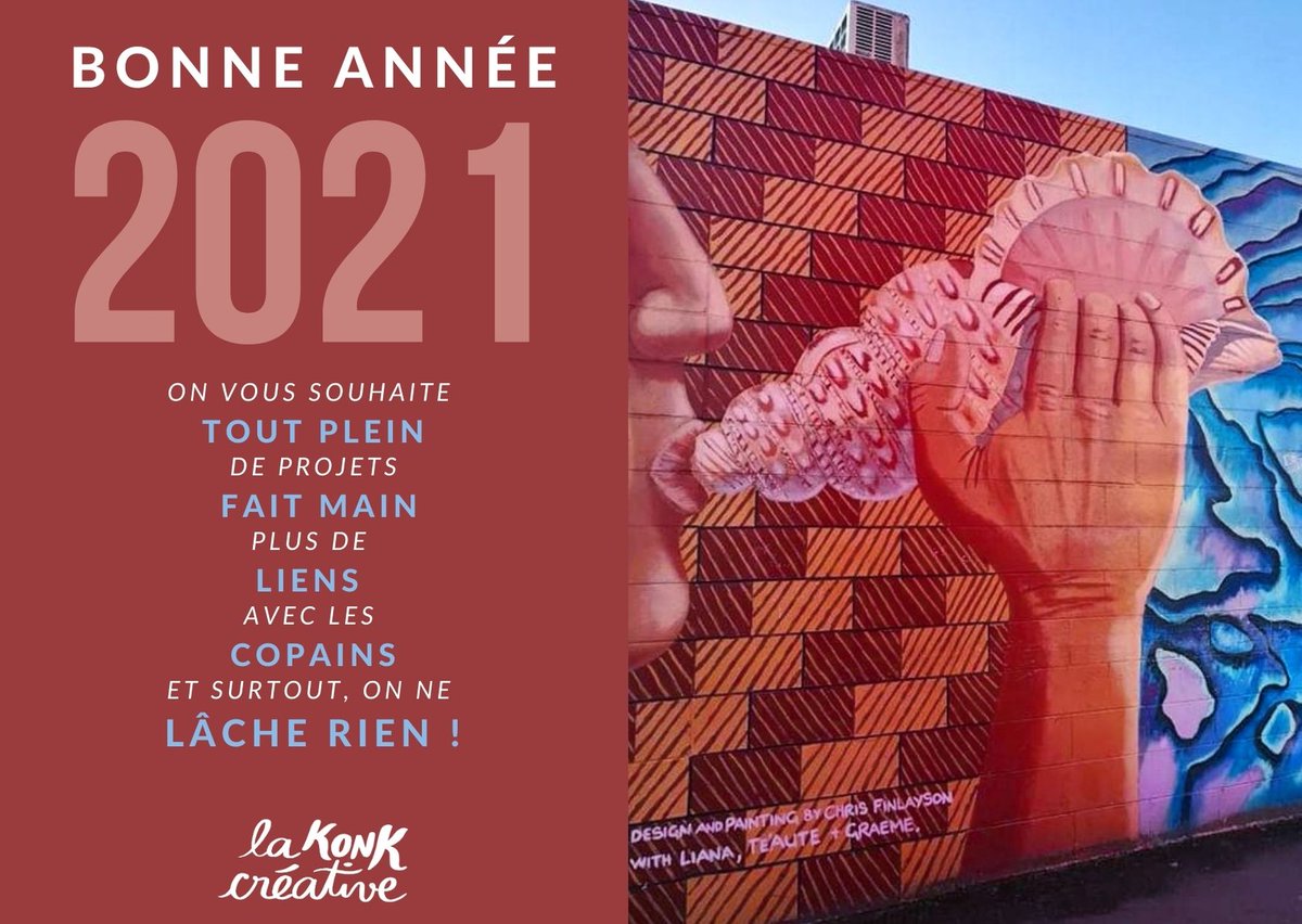 🐚Happy new Konk🐚
🤘 On souffle bien fort dans la conque qui sonne l’appel à se rassembler et on vous adresse à tou·te·s nos meilleurs vœux ! Cette année, on troque les résolutions par des intentions 😏👉lakonkcreative.bzh/bonne-annee-20… 
#bonneannee2021 #tierslieux #bretagne #concarneau