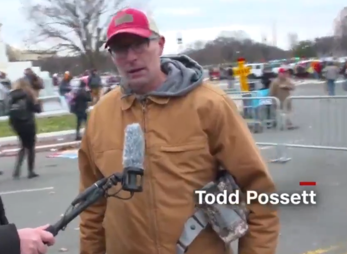 Todd Possett says on video (a  @cnn video) he's 1000% proud of what happened. Had to come to do his patriotic duty. Sedition is patriotic in their eyes.