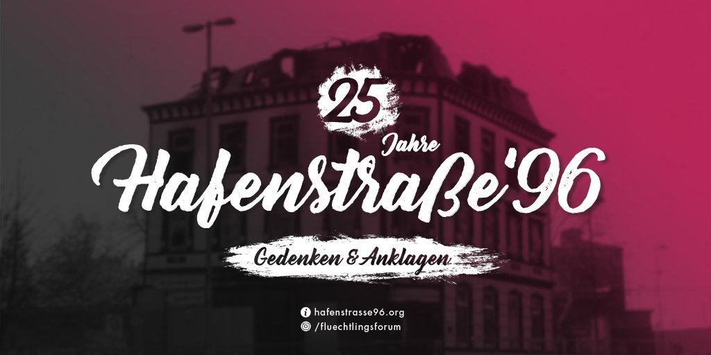 Hafenstrasse96's tweet photo. 10 Menschen sterben. 38 werden verletzt. In der Nacht auf den 18.01.1996 brennt die Asylbewerber*innen-Unterkunft in der #Hafenstraße 52 in #Lübeck. Der Brandanschlag gilt als unaufgeklärt, alles deutet auf Nazis als Täter hin.
https://t.co/M87Ks6o1BZ
#HafenstraßenMordUnvergessen https://t.co/rw2FmrdcAf