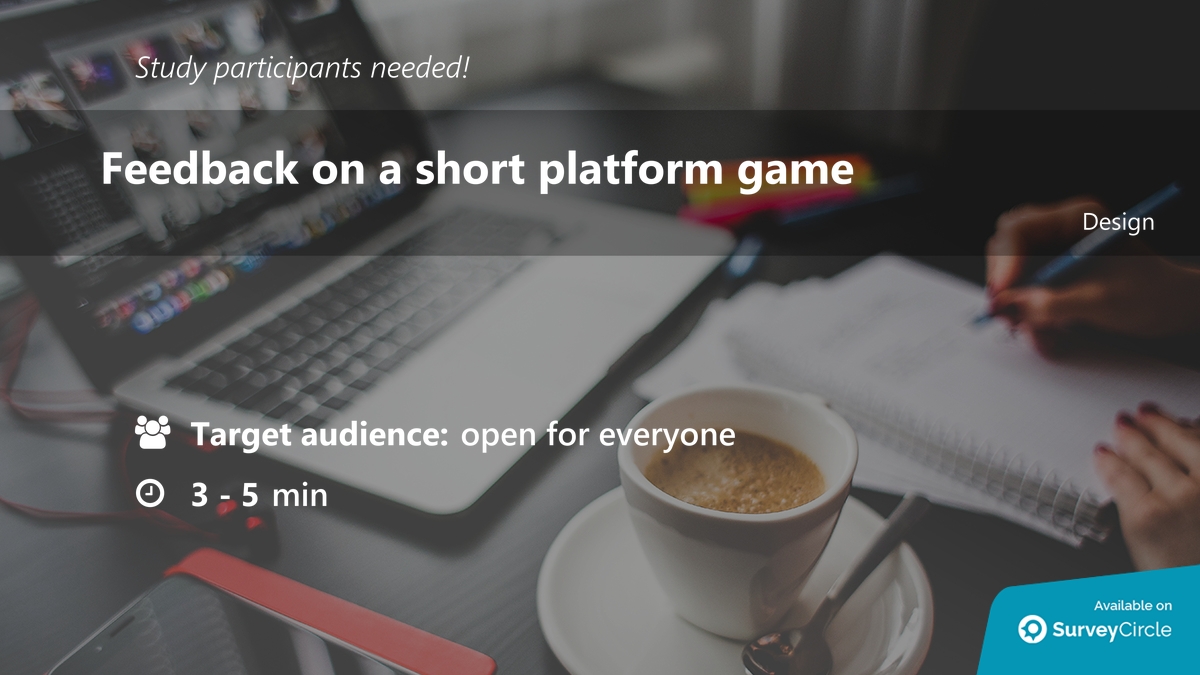 daily_research's tweet photo. Participants needed for online survey!

Topic: "Feedback on a short platform game" https://t.co/HgtNOwCfY5 via @SurveyCircle

#game #design #kids #GameSurvey #PlatformGame #GamesSurvey #FinalThesis #survey #surveycircle https://t.co/xU4ogsSDKR