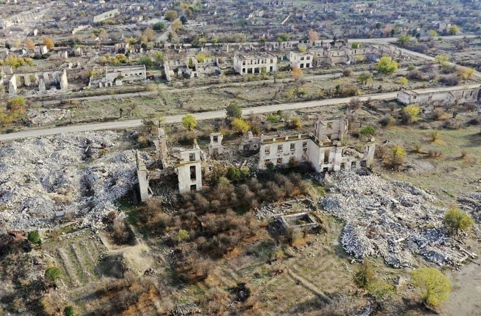 NasimiAghayev's tweet photo. Parts of liberated #Aghdam, #Fuzuli and other #Azerbaijan’i cities, which were completely looted &amp; destroyed during their nearly 3-decade long occupation by #Armenia, will be kept as memorials &amp; open-air museums to showcase this outrageous #vandalism and #culturalgenocide https://t.co/pHLV2vxemA