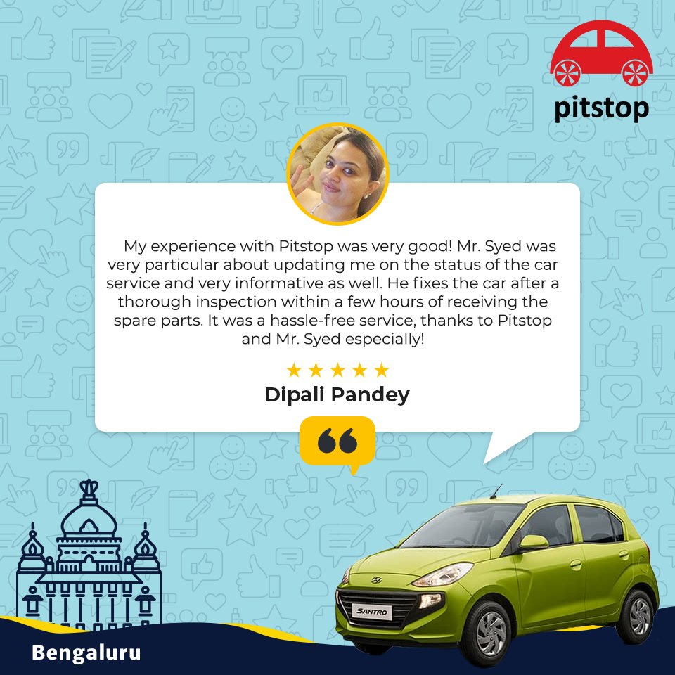 getpitstopin's tweet photo. Ms.Dipali Pandey has shared her experience with Pitstop.๐ค
Thank you for leaving us such a wonderful review. We look forward to serving you again in the future.๐จโ๐ง๐
#blessed #Review #Happy2021 #CustomerExperience #carcare #getpitstop https://t.co/OD2wkSe5zK