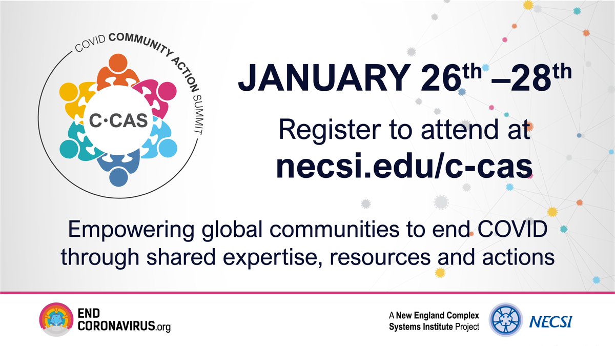 Join us for our Covid Community Action Summit taking place virtually Jan 26-28. Learn more and register to attend necsi.edu/c-cas. Join forces to end Covid-19

#listen #learn #share #strongertogether #zerocovid #COVIDZero #endcovidnow