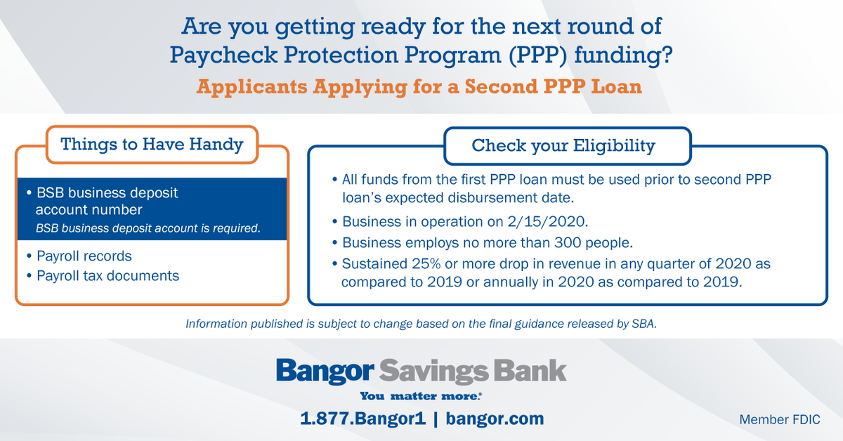 Are you getting ready for the next round of Paycheck Protection Program (PPP) funding? As we wait for final rules and guidance from the SBA here are some steps you can take now so you are ready. Please be sure to check our website often for updates: bit.ly/3s4z7xi