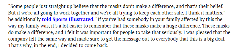 - ON JULY THE FUCKING THIRD, WWE begin official enforcement of masks worn by everyone off-camera. It would later come out that these restrictions & more came into place due to Kevin Owens lobbying for more COVID-aware attitudes backstage.