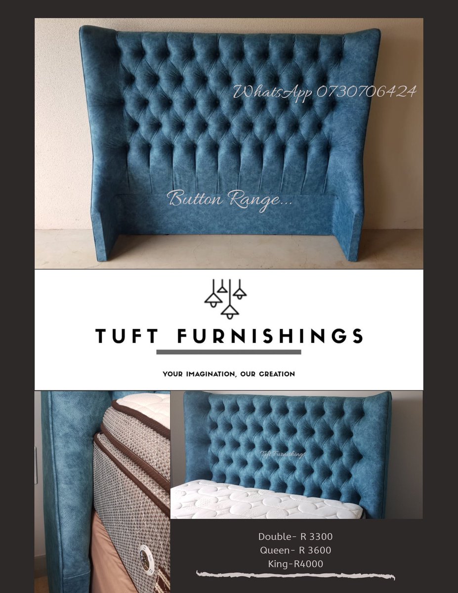 Tuft_Furnish's tweet photo. @mamakajuju @bashc23 Beatiful👌! Hina hi endla ti-headboard...a combo that definately communicates. Delivering ka Malamulele, Venda and surrounding areas. Let's do business👊 https://t.co/pxU0JU8PgN