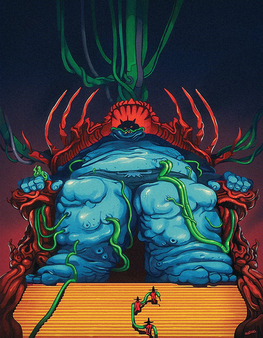 Seb_Igl's tweet image. Je vais tester de mettre un peu des #illustrations sur twitter, je sais pas trop si c'est l'endroit mais de toutes façons je poste rien alors tant qu'à faire. 
Voilà une première illustration pour le projet Le Roi Borgne que je fais avec mon ami Hugo Moreno sur Instagram.