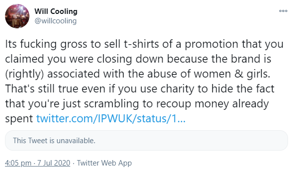 - IPW:UK, who were at the centre of some horrific Speaking Out accusations, try to do damage control by selling IPW:UK branded t-shirts with the "profits" going to "charity", which is probably a scheme to recoup the costs of that WrestleMania weekend show that drew 20 people.