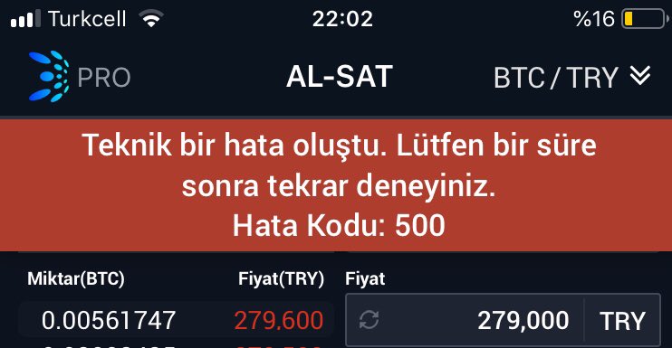 Kar zarar güncellemiyo. 3 gün öncesinde takıldı kaldı. Alım satım desen yok hata veriyor. Batırdınız bizi . Canlı desteğe ulaşmak ne mümkün... #btcturkpro
