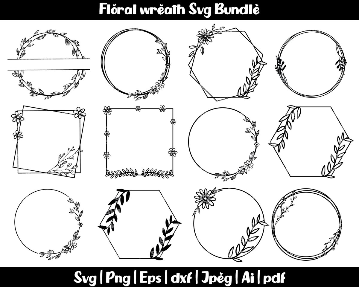 Download Mesha Arts On Twitter Excited To Share The Latest Addition To My Etsy Shop Hand Drawn Wreath Svg Bundle Circle Svg Bundle Floral Wreath Svg Wedding Wreath Svg Wreath Monogram Svg Circle