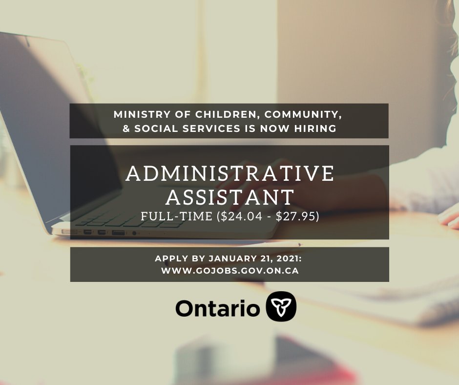 SLCEmployment's tweet photo. Are you looking for full-time work as an Admin Assistant? Here's a great opportunity!! Ask us for help with your cover letter and application by emailing ESK@sl.on.ca before you apply 😃 #ygk #jobs #opportunities #nowhiring #local #work  More details here: https://t.co/wFKQznzLWM https://t.co/UAbfB4eOQD