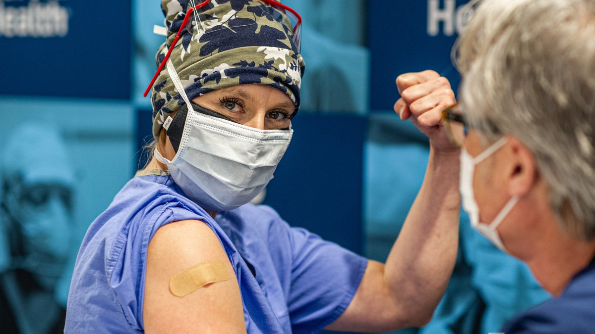 advocatehealth's tweet photo. Team members at Advocate Sherman Hospital and sites across our system have started receiving the second dose of the COVID-19 vaccine this week. To date, more than 30,000 Advocate Aurora Health team members have received the first dose of the vaccine. #IGotMine https://t.co/rCK53U2dNj
