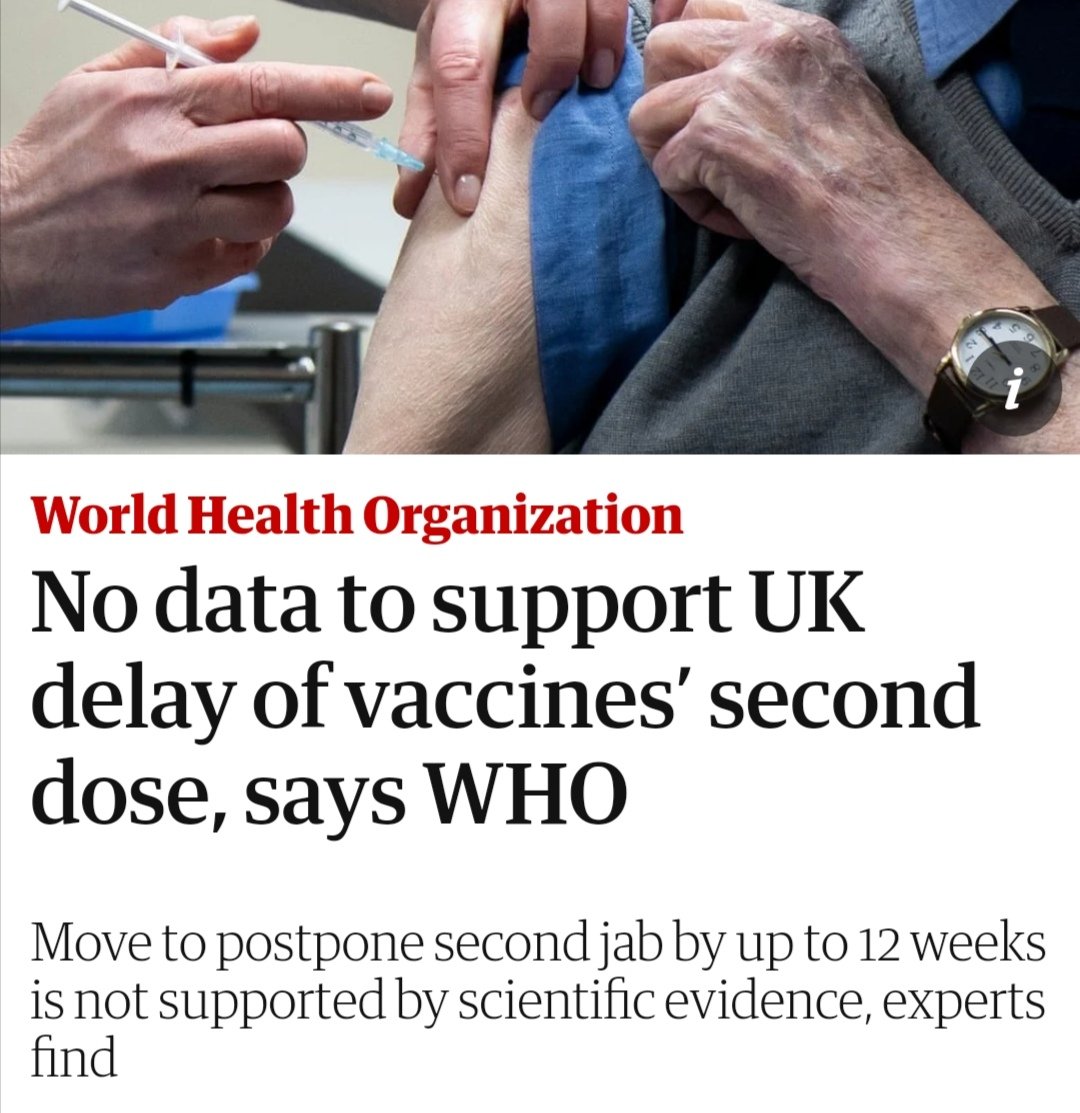 It won't be until around April (when @BorisJohnson says things should be 'back to normal') will we actually know if his government's bizzarre idea to delay the second dose by 4x the recommended interval even works. Could be 50million vaccines down the drain.