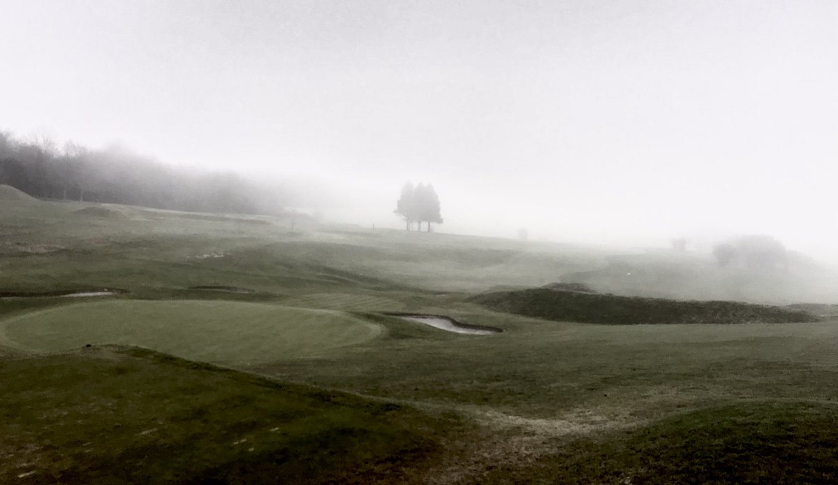 EDI__ADI's tweet photo. ROYAL WINCHESTER GC
In amongst the fog today, we were treated to glimpses of historic Taylor features during our course walk.... #coursewalk @AndyBarber22 https://t.co/5EGRJ7NCMB