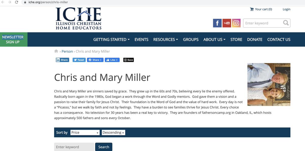 Miller is, or at least at some point was, affiliated with an organization called Illinois Christian Home Educators, on whose website she and her husband are identified as "saved by grace" and "born again" https://iche.org/person/chris-miller