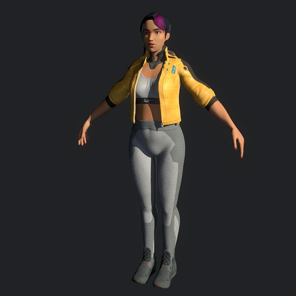pudding_lychee's tweet photo. #wip for the character project I was using to learn different hair techniques. I settled on semi realistic hair cards. #3dart #gameart #characterart #3dmodelling #learning #hair https://t.co/6nI3U8LROx