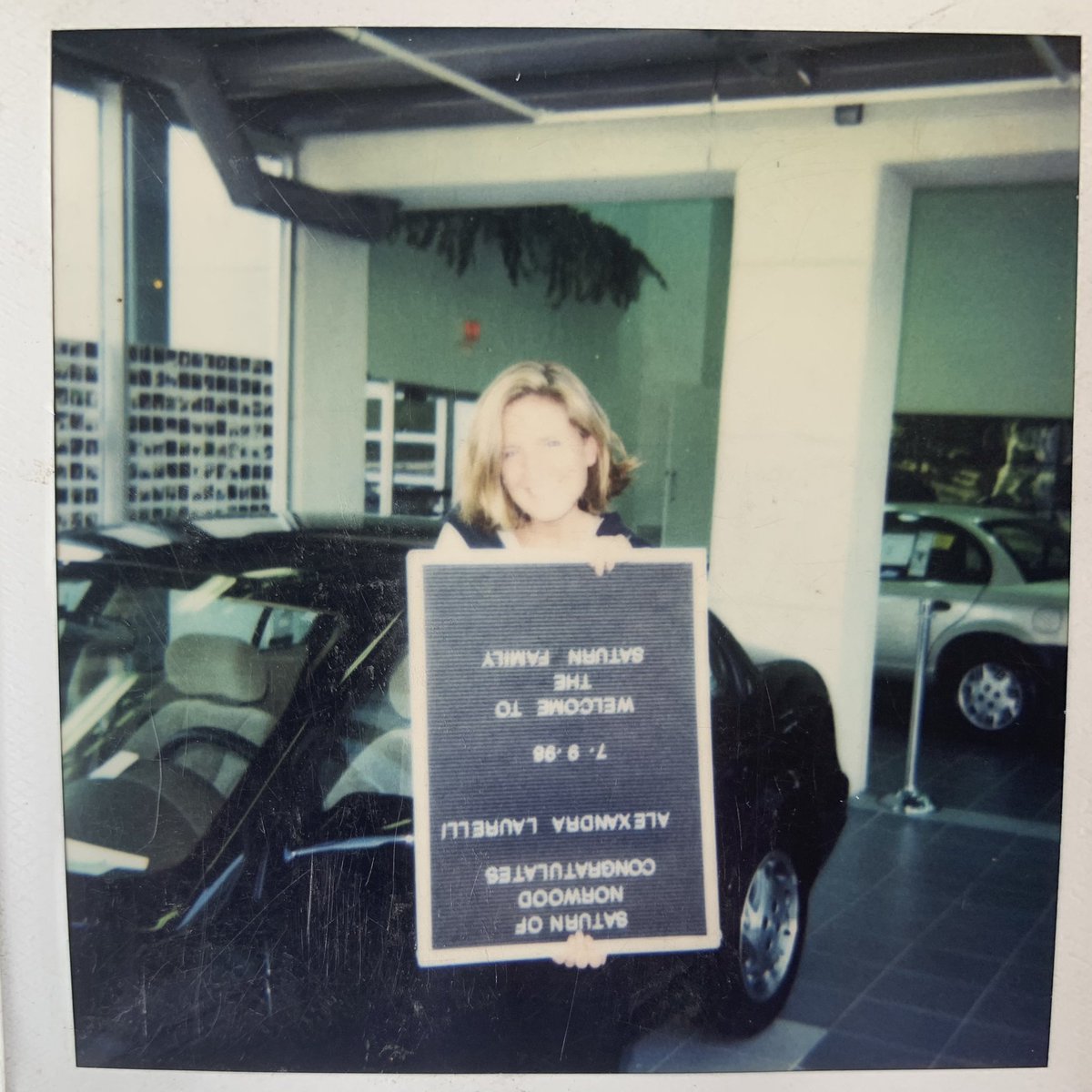 AlexLaurelli's tweet image. “Sniff” indeed! Here’s the dealership’s Polaroid from the day I bought mine! #organizedhoarder
