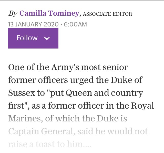 3/7 As soon as The Megxit Plot was announced in early January, several Servicemen & Military sources started voicing their discontent with Harry's decisions &execution of his plansNot only did they express their disappointment, Disgust & Loss of Respect were directly mentioned