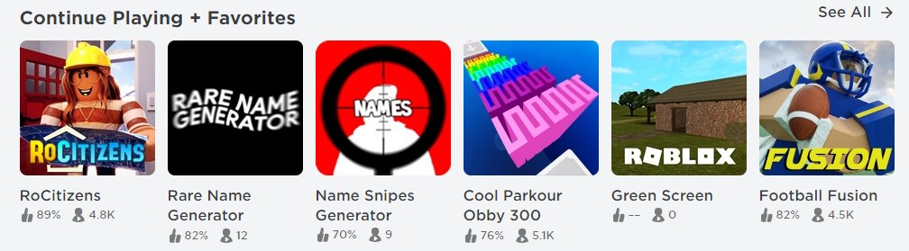 Docink On Twitter Roblox Looks Like Roblox Along With Continuing To Play Has Added Some Of Your Favorites In There As Well Nice Feature Https T Co Zbgc1cgpyg - roblox username snipes
