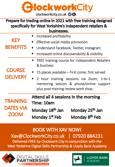 Prepare for online trading with free digital training workshops designed for West Yorkshire #SMEs. Learn how to increase profitability, maximise online visibility and how to effectively use social media promotion. For more info and to register: ow.ly/KCMU50D2tKU
