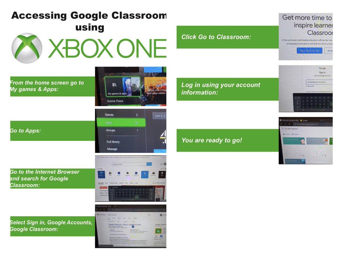 UnityPhase2's tweet image. Using google classroom through an Xbox.