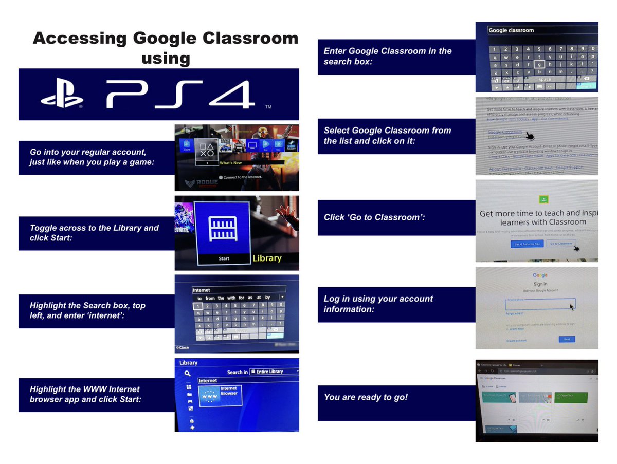 UnityPhase2's tweet image. Using google classroom through a PS4.