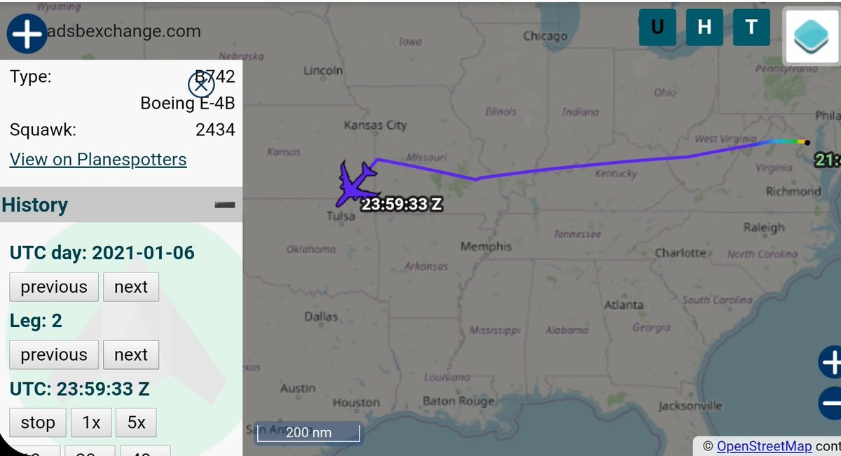 As much as I hate to throw a bone to the crazies like the Hal Turners, L. Lin Woods and Monkeywrexs of the world... yes, based on flight data yesterday, the E-4B Nightwatch that left DC did in fact fly west until the Kansas/Missouri border and ended up at Dyess AFB, TX. *Gasp*
