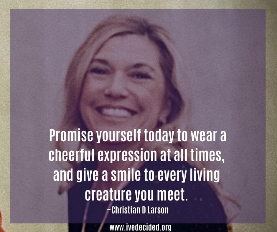 KMMotivate's tweet photo. I've Decided to be a person of good cheer. You with me? A genuine cheerful smile can save a life! 

Stop being a grouch. 

Join me at https://t.co/uPeREFMJzd 

#PersonalGoals #Dreams #Success #Motivation #Inspiration #Support #Accountability #Tools #Resources #Information https://t.co/4RpEfPHkAu
