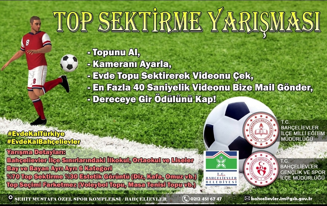 Sevgili öğrenciler Top Sektirme Yarışmasına katılımlarınızı bekleriz ⚽⚽⚽