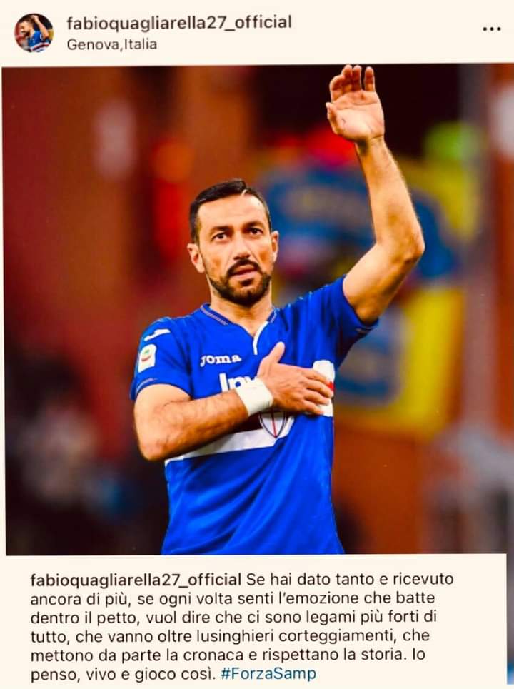 circondatodiblu's tweet photo. Il mio capitano e unico al mondo ti voglio tanto bene #FabioQuagliarella π₯ #ForzaSamp #Sampdoria #FQ27 π https://t.co/61y3J1T7tg