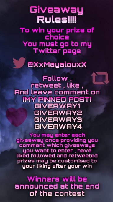 2 pic. Read Rules & Enter Giveaway 

#MVAwards2021 Manyvids 

Prizes Available 

1. 20 Min Custom / Private