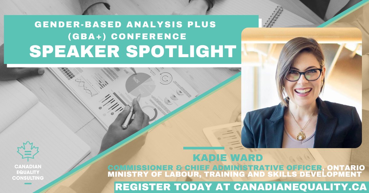 OntPayEquity's tweet photo. Gender equality makes for better workplaces.  Commissioner Ward will share insights on Gender Based Analysis @cdnequality upcoming conference.  Details here: https://t.co/DlZ8aXBPra https://t.co/h09okOg46f