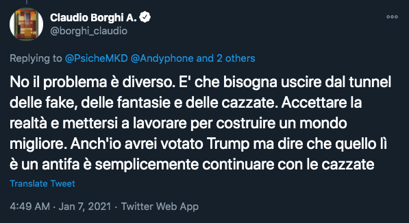 BulmisDeBulmis's tweet photo. È quasi commovente vedere i tentativi di Claudio Borghi di far capire ai suoi followers che non devono credere a tutto ciò che leggono su internet dopo aver passato anni a racimolarli grazie al fatto che credono a tutto ciò che leggono su internet
#Karma #CapitolRiots #Trump https://t.co/b3d9hao0iD