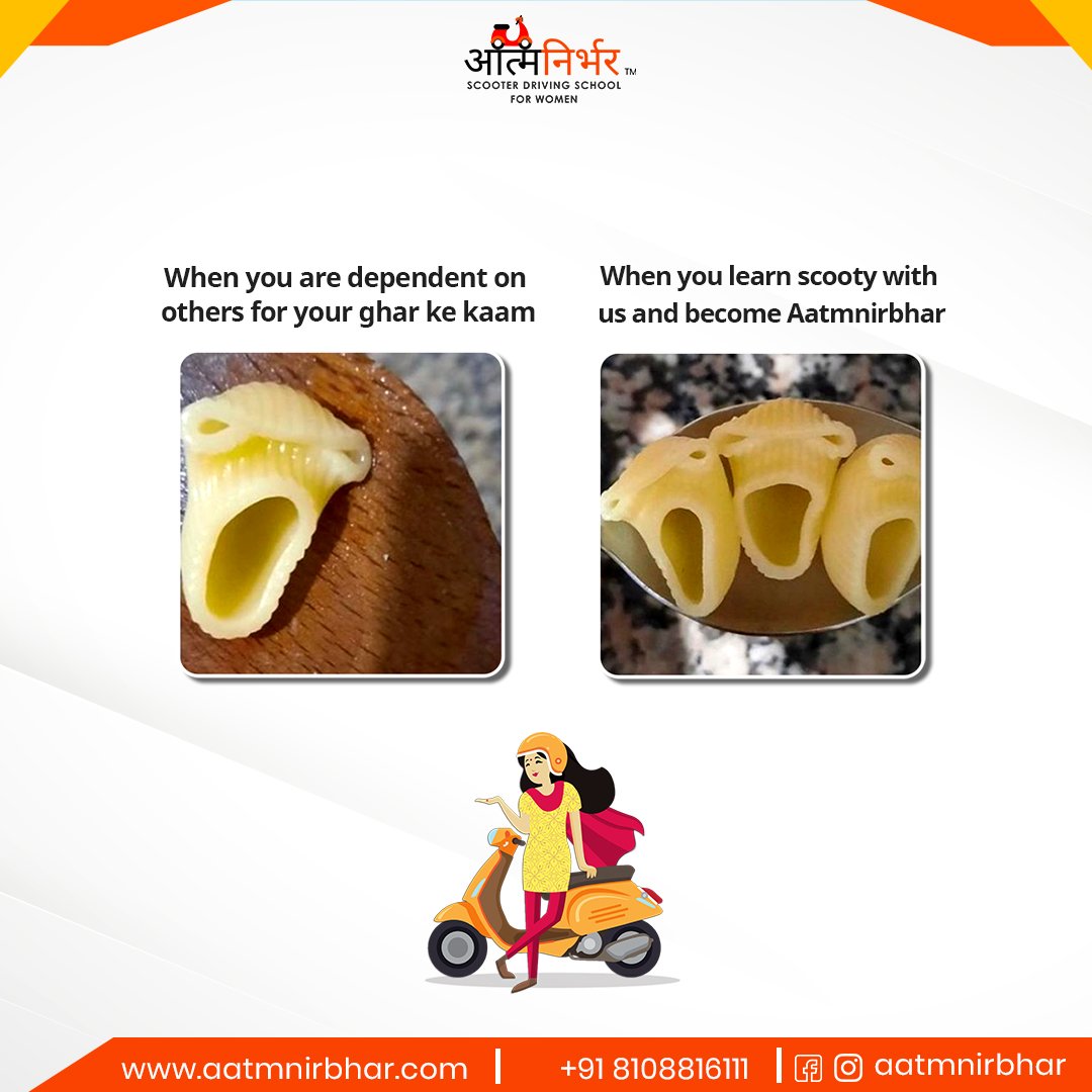 aatmnirbhar2017's tweet photo. No, we're not lying!
You can become AatmNirbhar in just 10 days.
Tag a friend, who you think should learn to ride a scooty.
#aatmnirbhar #aatmnirbharnaari #womensupportwomen #WomenCanDrive #womeninmobility #scootytraining #trendingpost #twoeyedpasta #trendingnow #Trending https://t.co/S2G5klvY4t