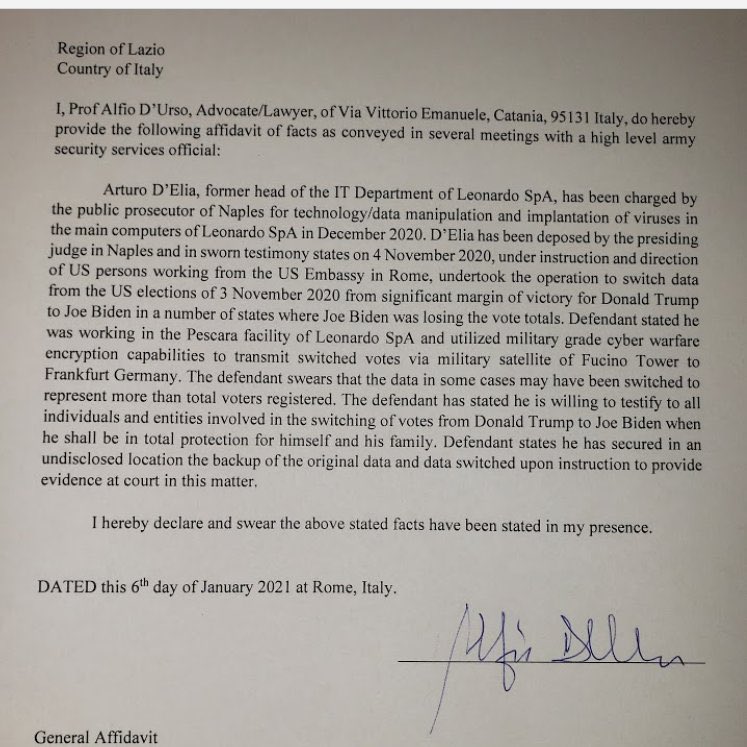tootiebirdLD's tweet photo. @GenFlynn @YouTube His affidavit https://t.co/BRPTvgVqRG