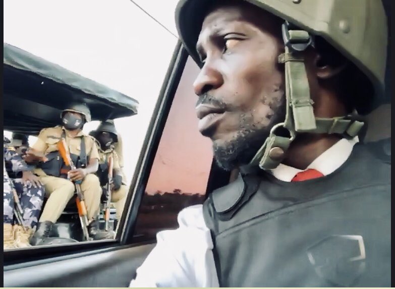 Smith_JeffreyT's tweet photo. Today at @VanguardAfrica we hosted a press conference with @HEBobiwine and attorney Bruce Afran to announce an ICC complaint filed against #Uganda's Pres. Museveni. At one point Bobi was forcefully removed from his vehicle, tear gassed and shots fired. Repression on full display. https://t.co/MqLPbxFlT7