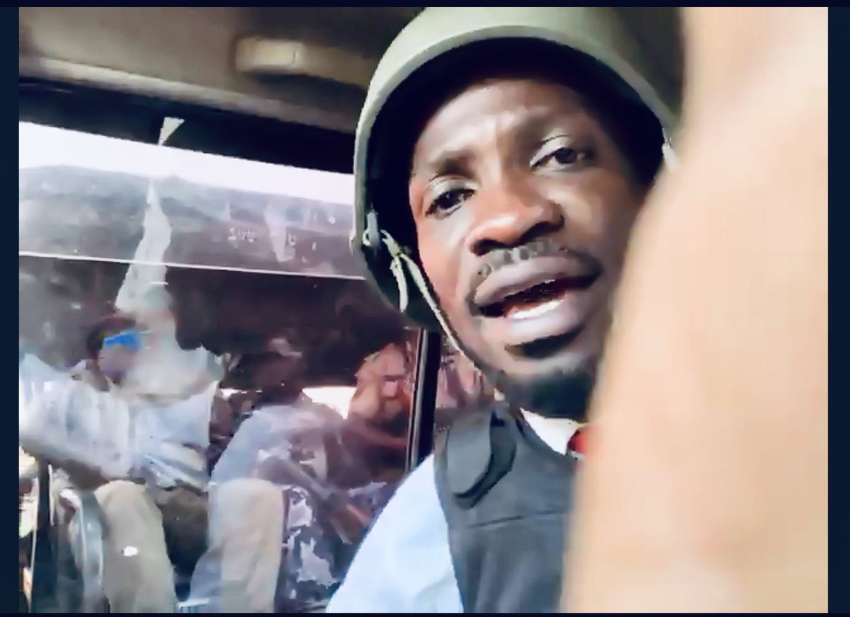 Today at <a href="/VanguardAfrica/">Vanguard Africa</a> we hosted a press conference with <a href="/HEBobiwine/">BOBI WINE</a> and attorney Bruce Afran to announce an ICC complaint filed against #Uganda's Pres. Museveni. At one point Bobi was forcefully removed from his vehicle, tear gassed and shots fired. Repression on full display.