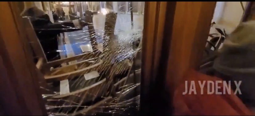 Screenshot from the moment the officer fired: