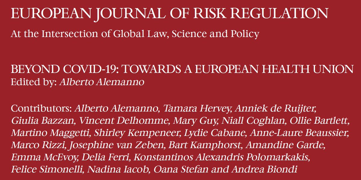 EurJRR's tweet photo. How should the European Health Union look like? Read our special issue providing some elements and ideas. ⤵️
https://t.co/DUr95bJAGc https://t.co/xIifyAA17q