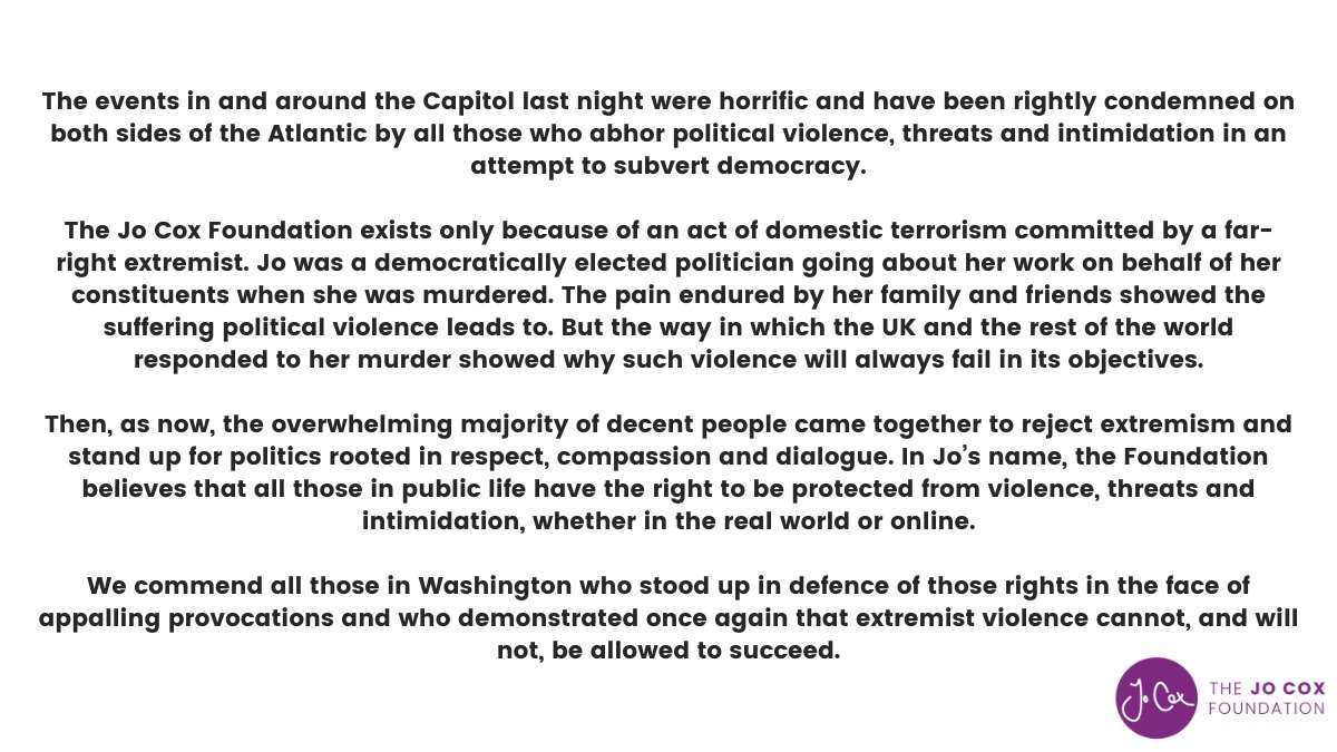 Our response to the storming of US Capitol by pro-Trump rioters:
