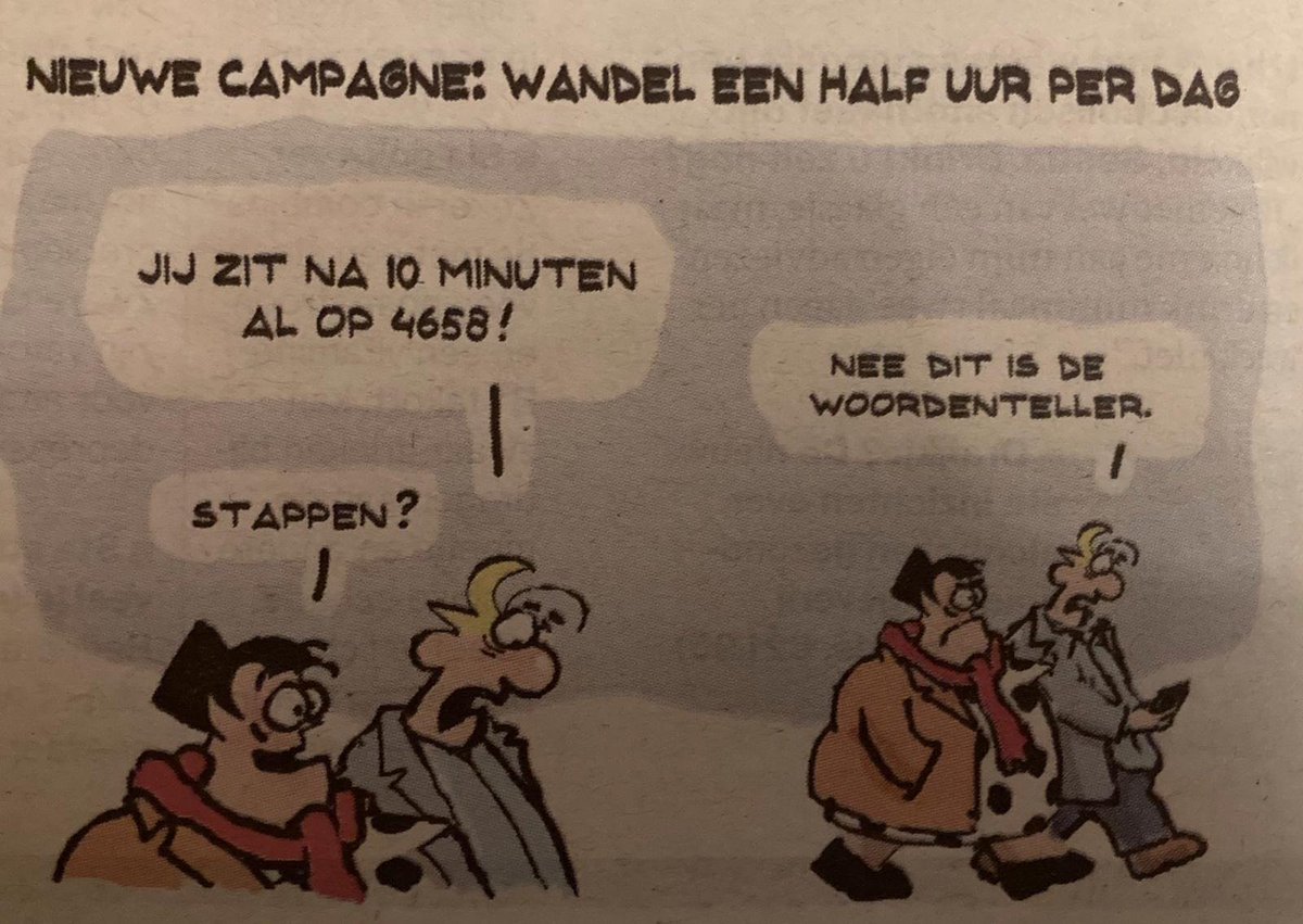 Over de campagne 'wandel een half uur per dag' ;-)