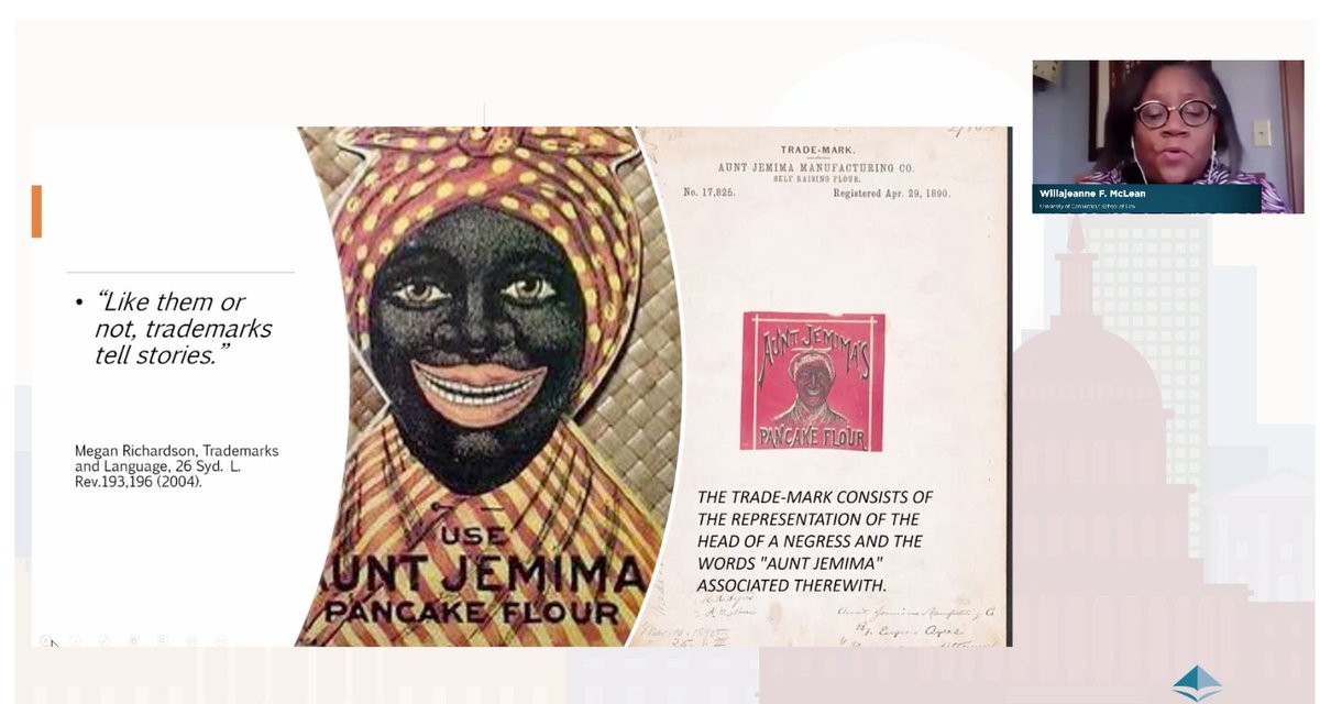 "from conception, the story of aunt jemima is two-sided. derived from the minstrel show, she was generally portrayed by men in blackface. but the song about her was composed by an african-american comedian in 1875."-willajeanne mclean  #ipculture  #aals2021