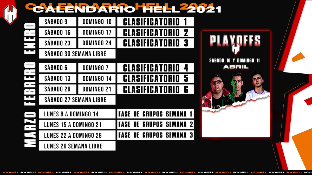 h3lltournaments's tweet image. [Calendario Proyecto 2021 #COD]

Les dejamos el calendario con las fechas claves de nuestro proyecto para esta temporada 2021, esperamos su participación❤️. 

#GoH3LL
#CallOfDutyBlackOpsColdWar