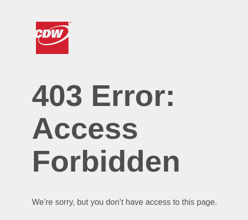 Vernal0's tweet photo. @CDWCares Same error https://t.co/peVknWGPCQ