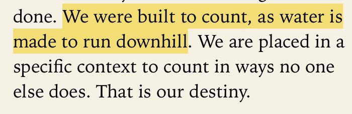 From Dallas Willard’s ‘Divine Conspiracy’. You matter bc you were created by a God that loves for a purpose that fulfills you. Ephesians 2:8-10. You matter. Right here, right now. Keep on, keepin’ on!!