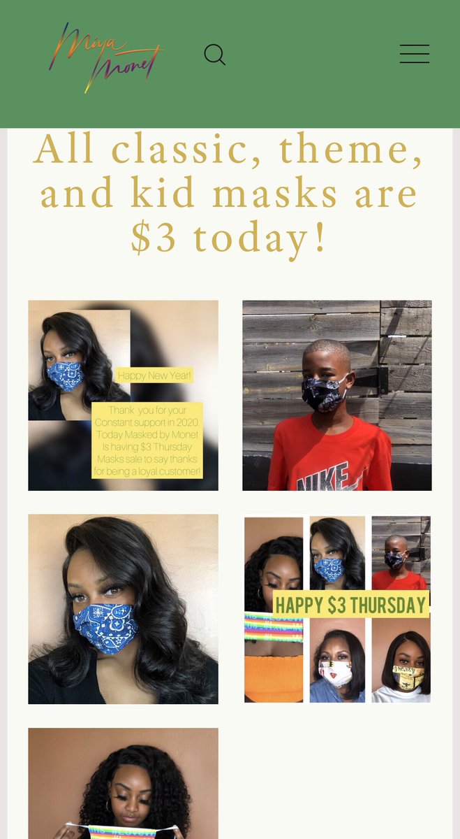 miya_monet's tweet image. Treat yourself ✨ to the best style/ quality reusable masks out there... and on SALE!! You don’t want to miss this. All classic masks are $3 today for $3 Thursday 😷 #rackup #mask #BlackOwnedBusiness
