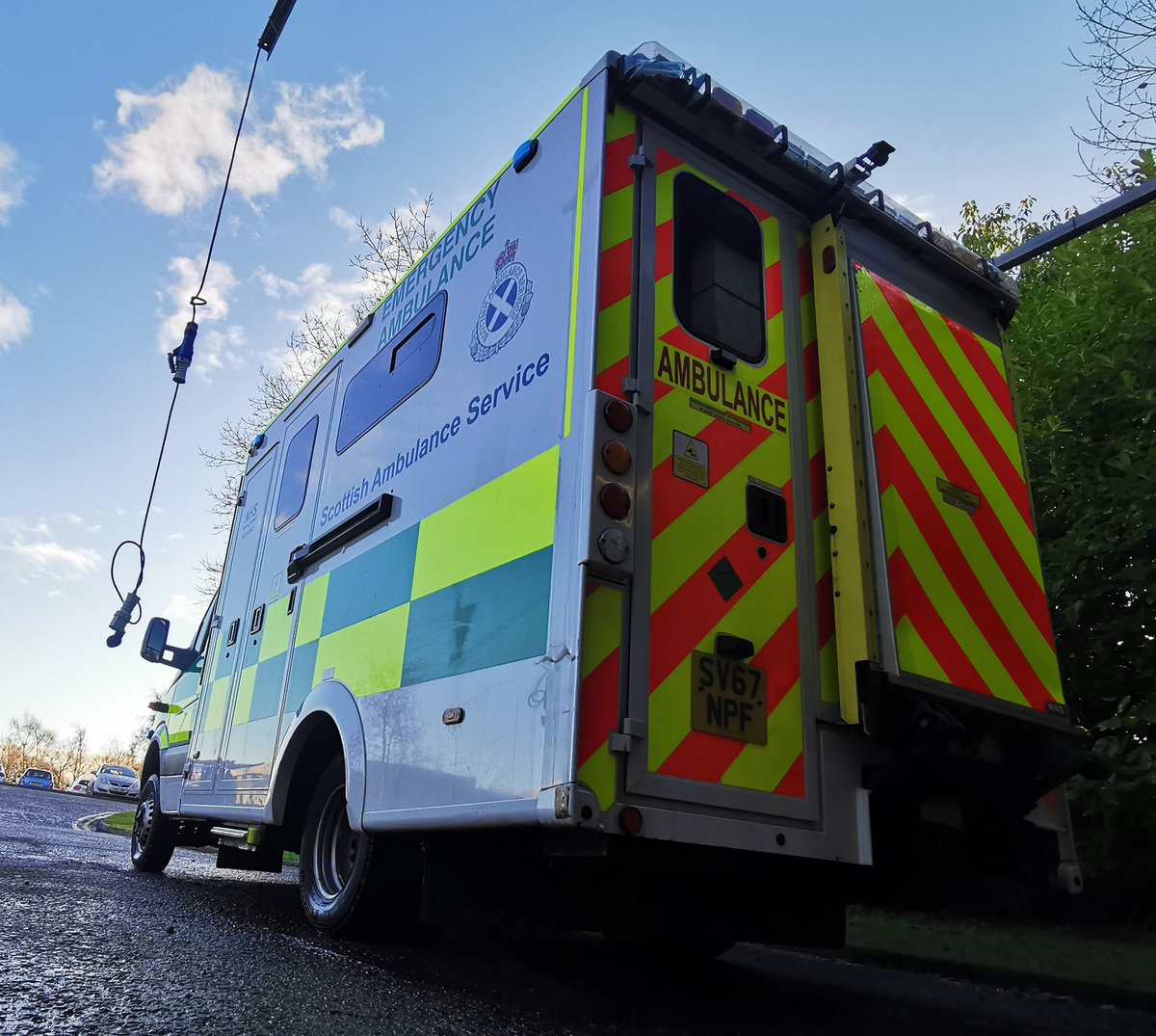 Volteral's tweet photo. @Scotambservice ๐ shift today with Lynne today and thank goodness for the ice grippers!!!! โ๏ธโ ๏ธโ๏ธโ ๏ธ #medshift https://t.co/m3TmzR2mzf