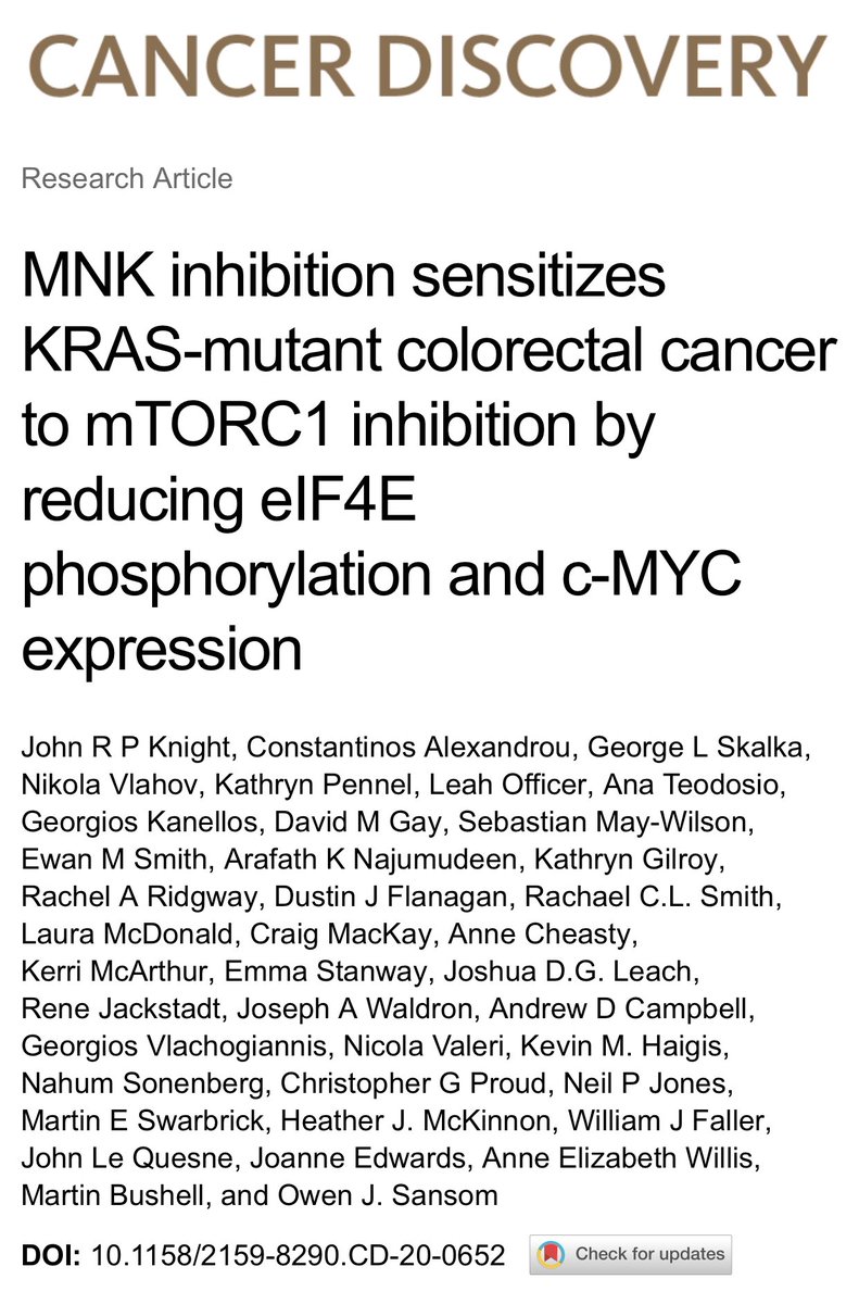 There was evidence from us (recently on  @cancerdiscovery) and others showing  #Kras mutant cells are resistant to  #mTOR inhibition. We wondered whether losing  #Slc7a5 would now make these cells sensitive
