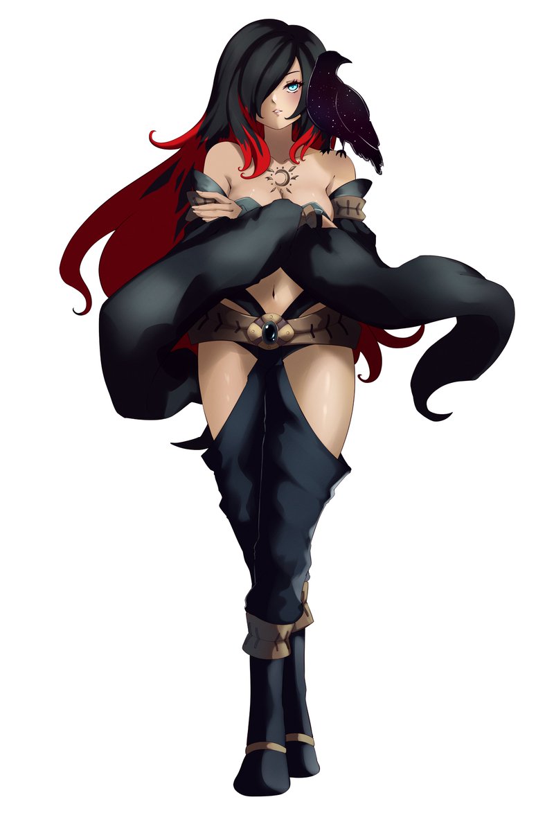 Commission of Raven and Xii from Gravity Rush made by @MurplePuke  